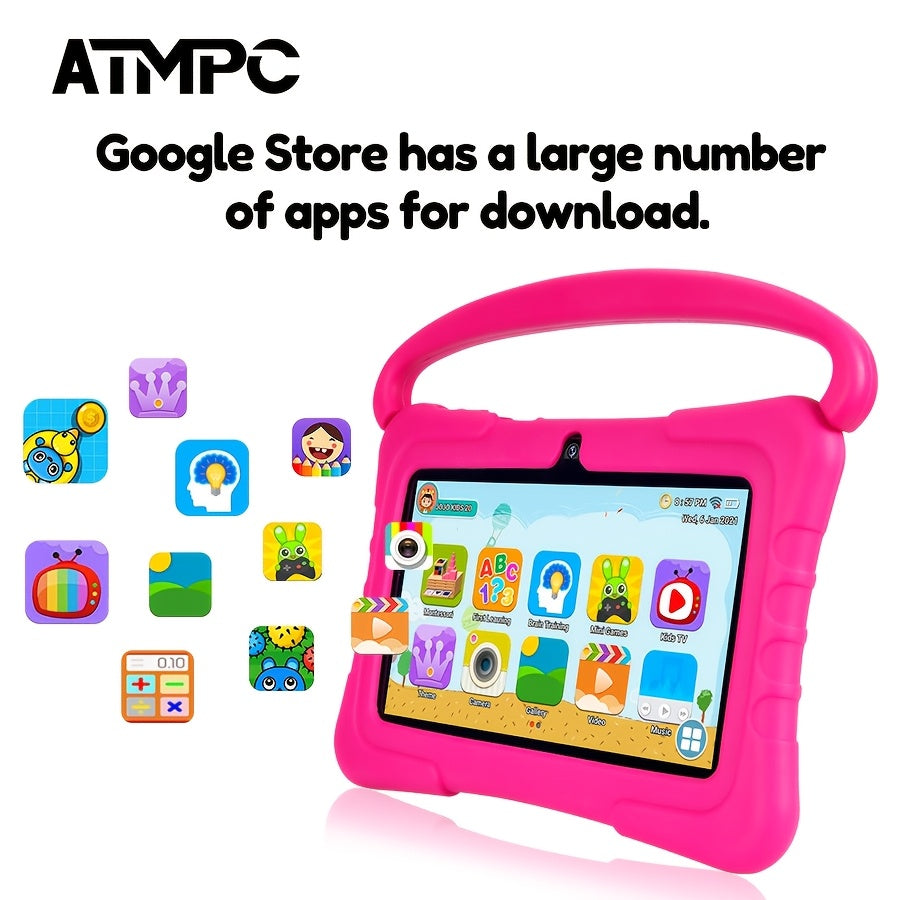 ATMPC Kids Tablet PC with Iwawa, Android 11, 7 Inch Tablet 3GB RAM+32GB ROM 2.4G WIFI, BT 4.2, Parental Controls, Learning Tablet, Kids Toys