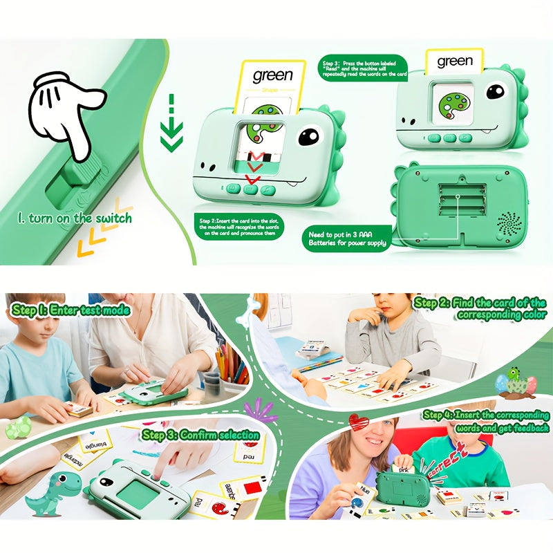 Flybok Back-to-School Season/ Talking Flashcards for 1-4 Year Olds/ Baby Toys/ Kids' Toys, with 160 Words, Portable Word Card Machine Suitable for Classrooms/ Dinosaur Toys/ Halloween/ Children's Christmas Gifts
