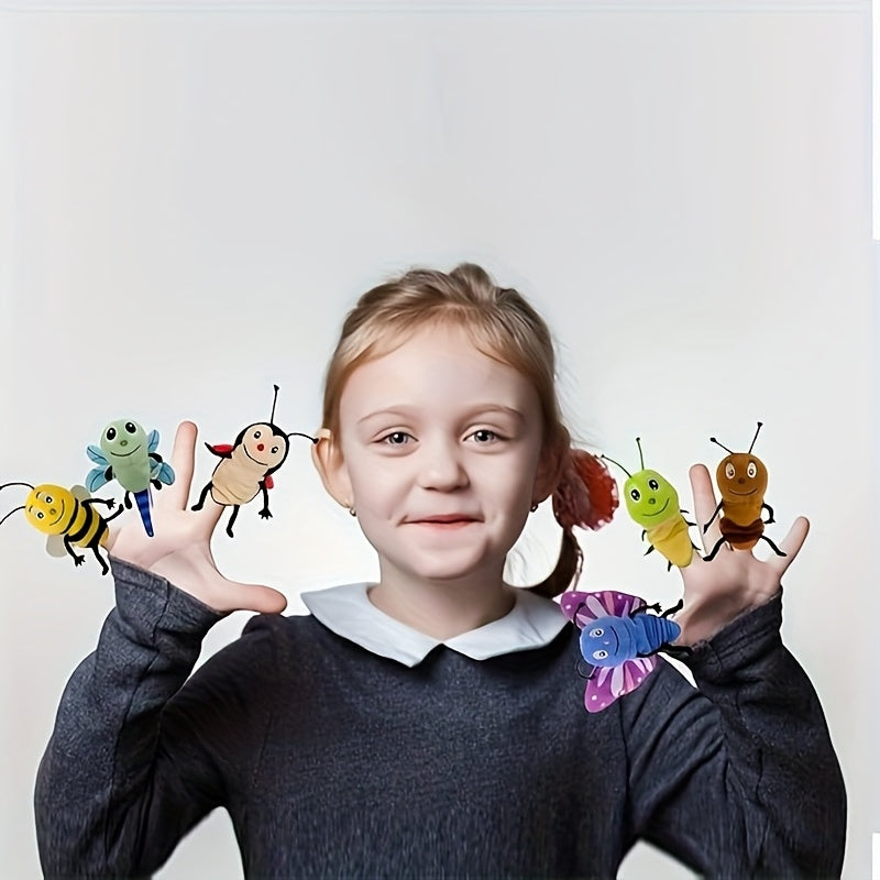 6pcs Insect Finger Puppet Set, Mini Hand Puppets Suitable for Kids, Cute Animal for Role-Playing And Storytelling, Realistic Finger Puppet for Toddlers