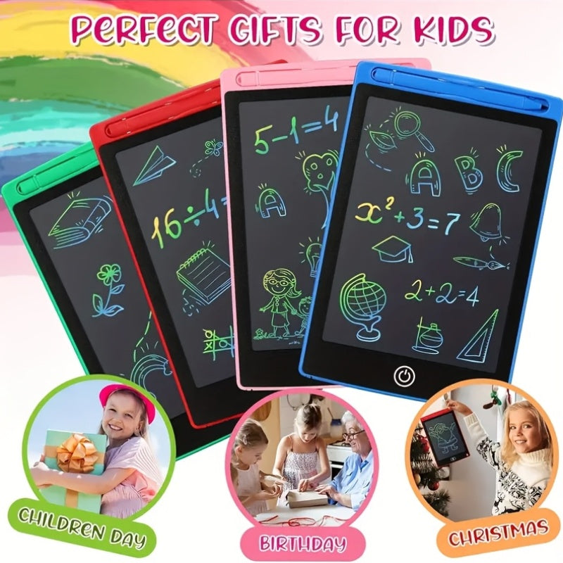 4 Pack 8.5 Inch LCD Writing Tablet, Colorful Doodle Board, Reusable Electronic Drawing Pad, Educational Learning Toys for 3 4 5 6 Year Old Boys Girls, Portable Gift for Home School Travel