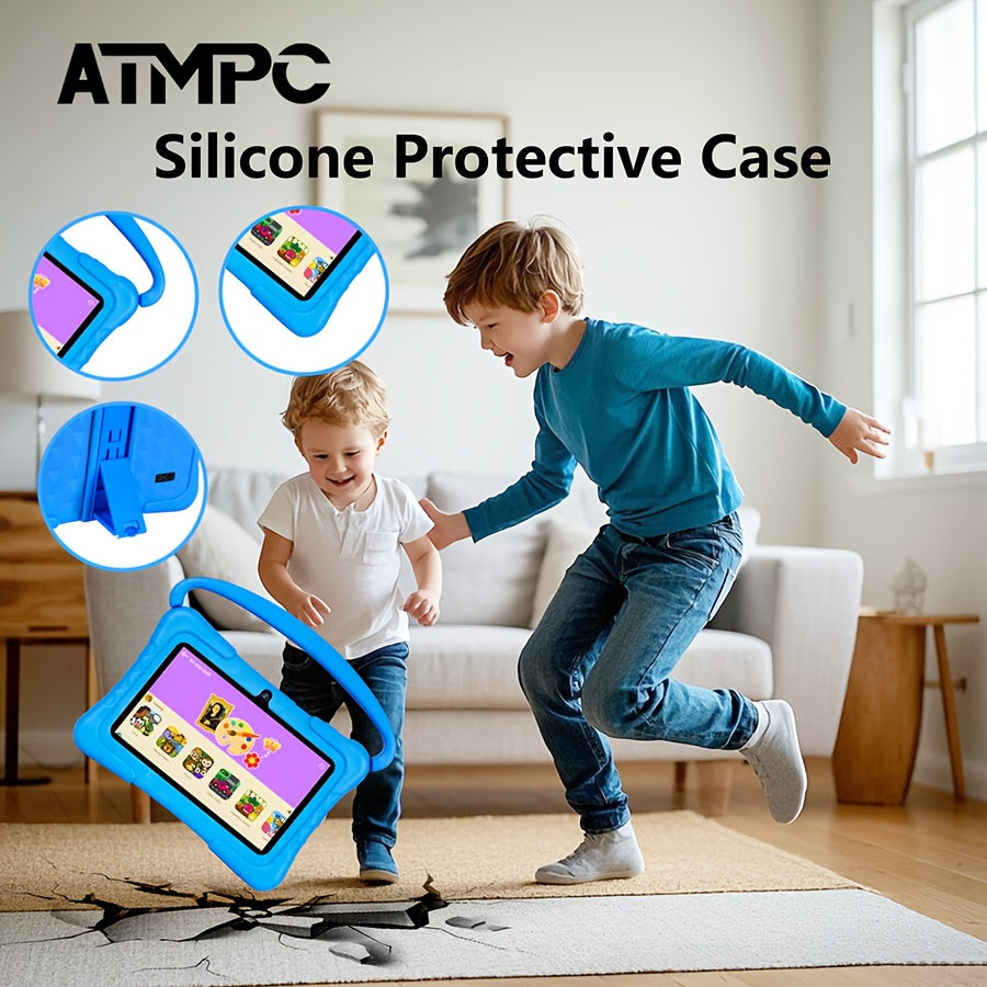 ATMPC 7 Inch Kids Handheld Tablet PC, Android 11 Tablet, 3GB RAM+32GB ROM, WIFI,DualCameras, Parental Controls App, Educational Games, Children's Mini Game, LearningMachine, Learning Tablet, New Year's Gift, Children's Enlightenment Tools