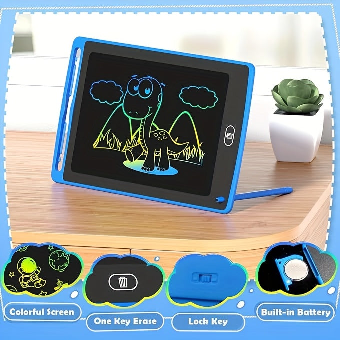 2pcs 10 Inch LCD Writing Tablet, Colorful Board, Reusable Electronic Drawing Pad, Educational Learning Toys for 3 4 5 6 Year Old Boys Girls, Portable Gift for Home School Travel