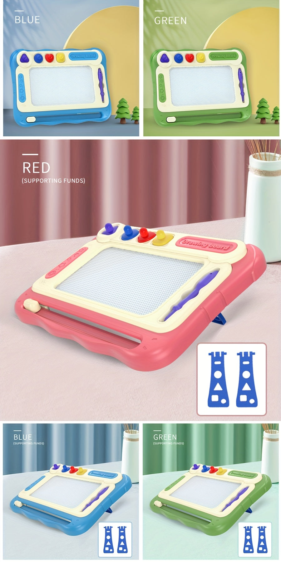 Drawing Board Toys, Learning Toys for Early Childhood Education, Perfect Birthday Gifts for Boys And Girls, Easter/ Day Gifts: Upgraded Version 4 Stamps And 1 Paintbrush, Basic Version Without Stamps