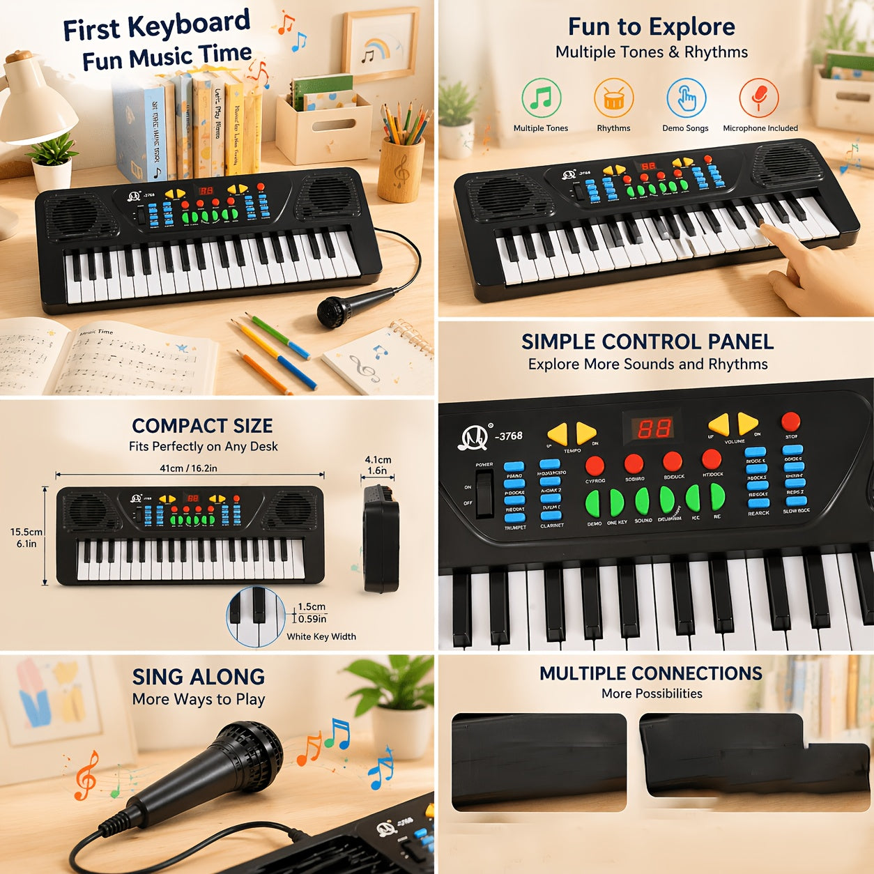 Electronic Keyboard With Microphone