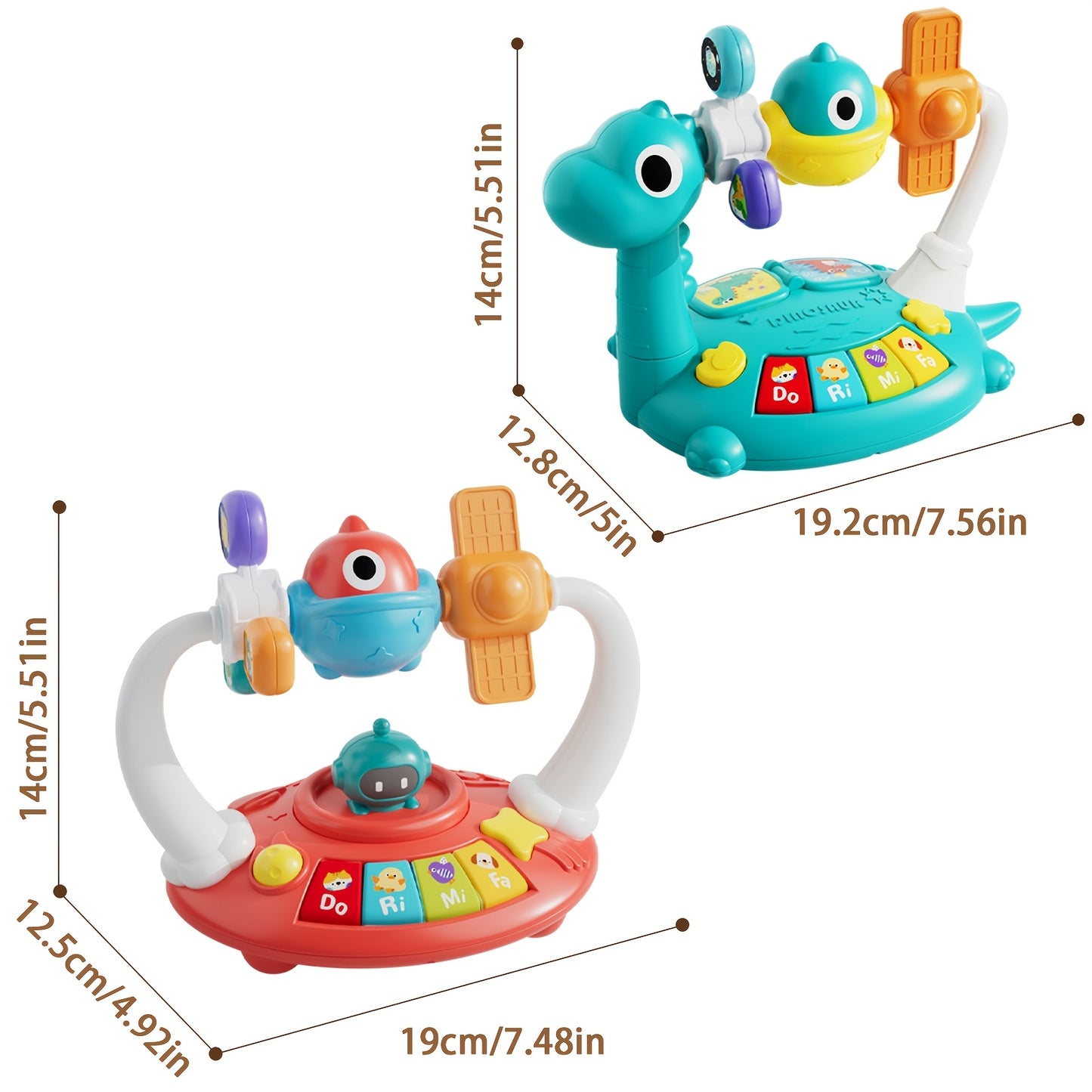 Dinosaur Piano Music Box Toy, Space Piano Music Box Toy, Smart Music Toy, Rotatable Small Design, Best Gift for Boys And Girls, Random Color