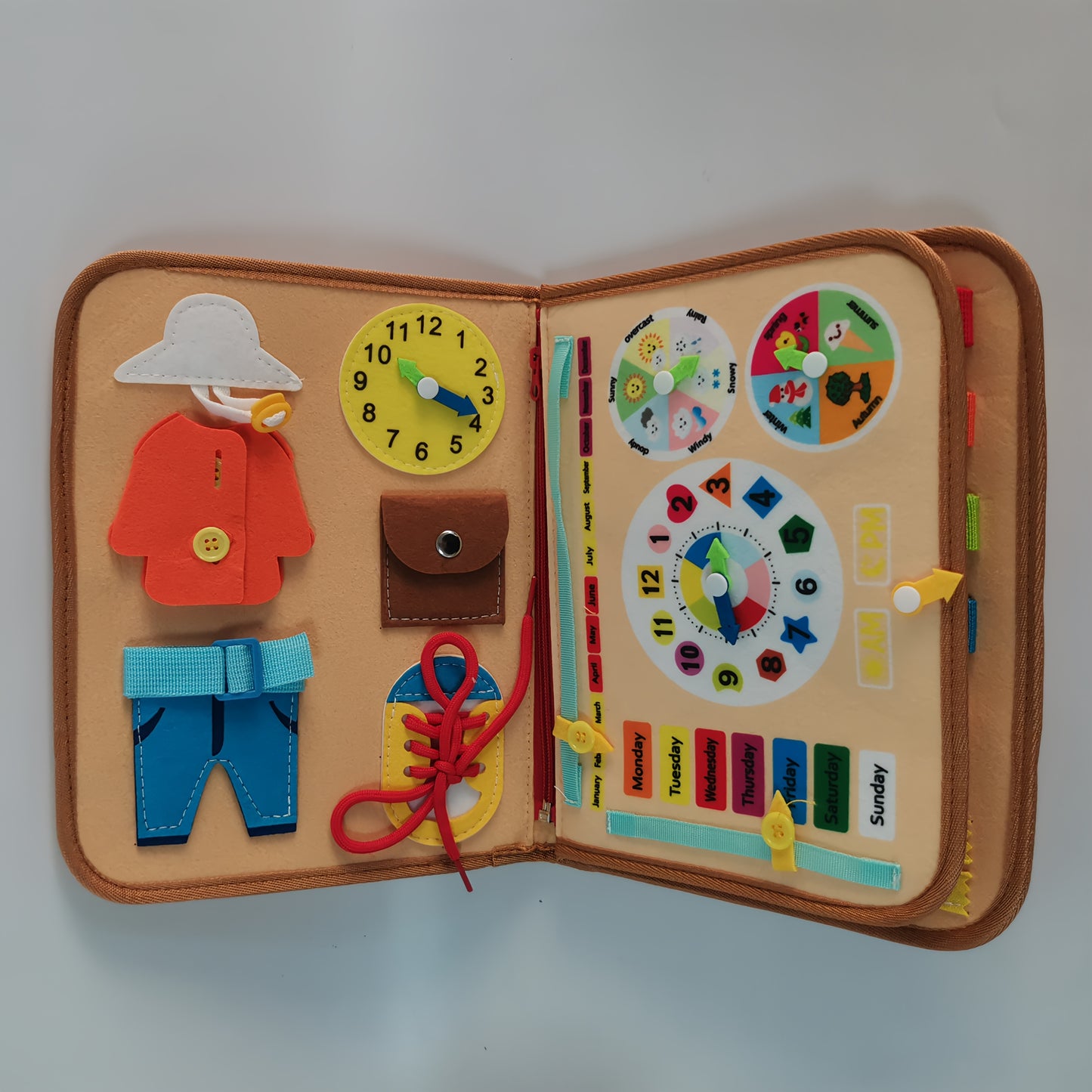 Busy Board for Toddlers - Sensory Toys for Fine Motor Skills - Educational Activities & Travel Toys for Car & Airplane