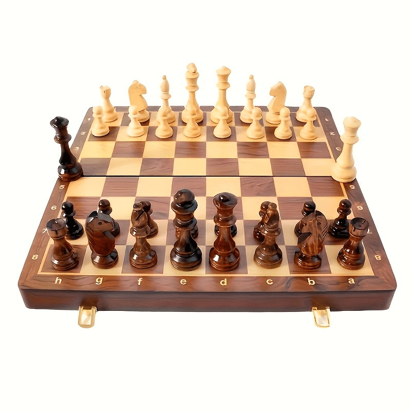 Professional Folding Chess Set - 33pcs Set (Including 16 Black Pieces, 16 White Pieces And 1 Chessboard) - Premium Gift Box, Travel-Friendly Portable Tabletop Game, an Essential Set for Chess Enthusiasts