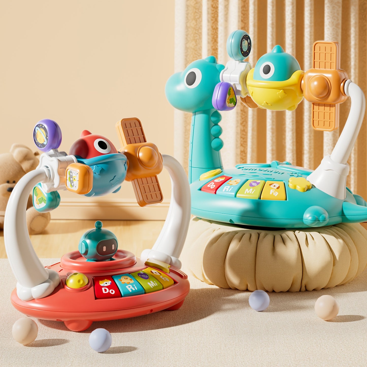 Dinosaur Piano Music Box Toy, Space Piano Music Box Toy, Smart Music Toy, Rotatable Small Design, Best Gift for Boys And Girls, Random Color