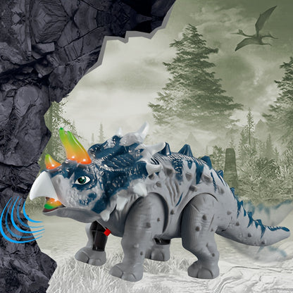 Toys for Children Featuring a Triceratops Dinosaur That Walks on Its Own, Lights Up, And Makes Roaring Sounds, Perfect for Halloween, Surprise Birthday Celebrations, And Christmas Gifts for Boys And Girls
