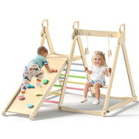 Rainbow Color Climbing Frame + Swing
