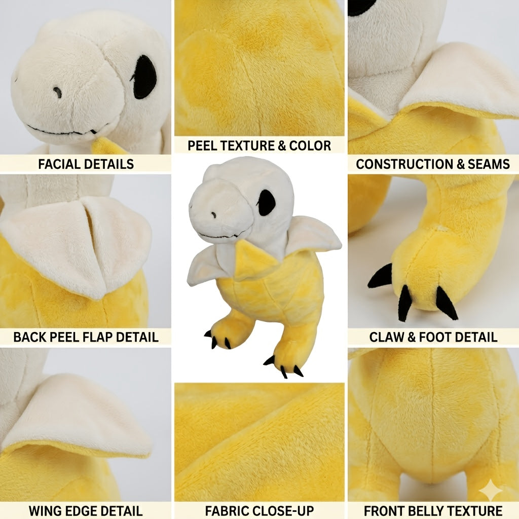 Banana Dinosaur Plush Toy, 9.5 Inches Cute Cartoon Tyrannosaurus Anime Dragon Game Toy, Fruit Soft Plushies, Animal Pet Pillow Sleeping Doll Toy Halloween Birthday Gift for Friend, Room Decoration