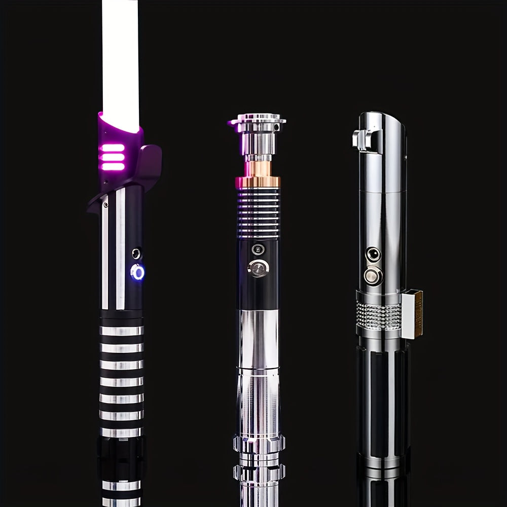 Metal Handle RGB Cosplay Light Up Saber Laser Sword Luke Saber 16 Colors Change LED Switchable Sound And Light Toy for Gift, Halloween Gift, Christmas Gift