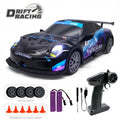 AmericanNew RCDriftCar 1:24Scale4WD 2.4GHZ28km/hHighSpeed Alloy MetalPlastic MaterialCrashResistant RacingCarWith Drift Tires, BarricadesAnd LEDLights 2Batteries ChristmasBirthday Gift ForBoysAndGirls, Crash Resistant Car, Sporty Design, Durable