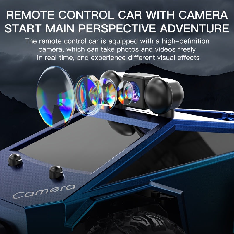 1:28 Scale RC Car Off-road Pickup Truck with 480P HD Camera, 2.4GHz App Control Virtual Reality Function RC Racing Car, 2 Rechargeable Batteries Monster Truck Toys for Adults, Adult Kids Holiday Gift