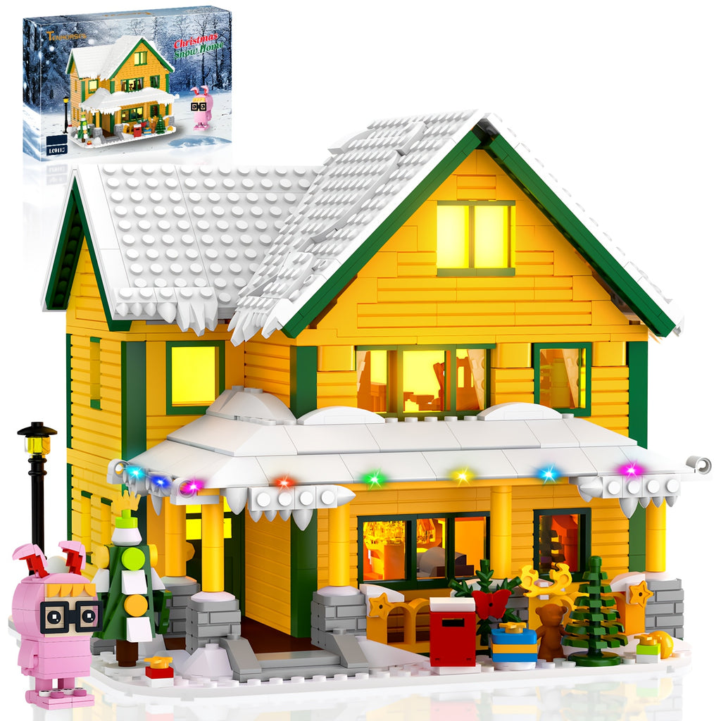 1146pcs Christmas Story Building Blocks Set, Classic Movie-Style Large Christmas House Model with Character Figures & Exquisite Interior, Suitable for Family & Family Interaction, Desktop Decoration & Collection, Safe High-Quality ABS Material