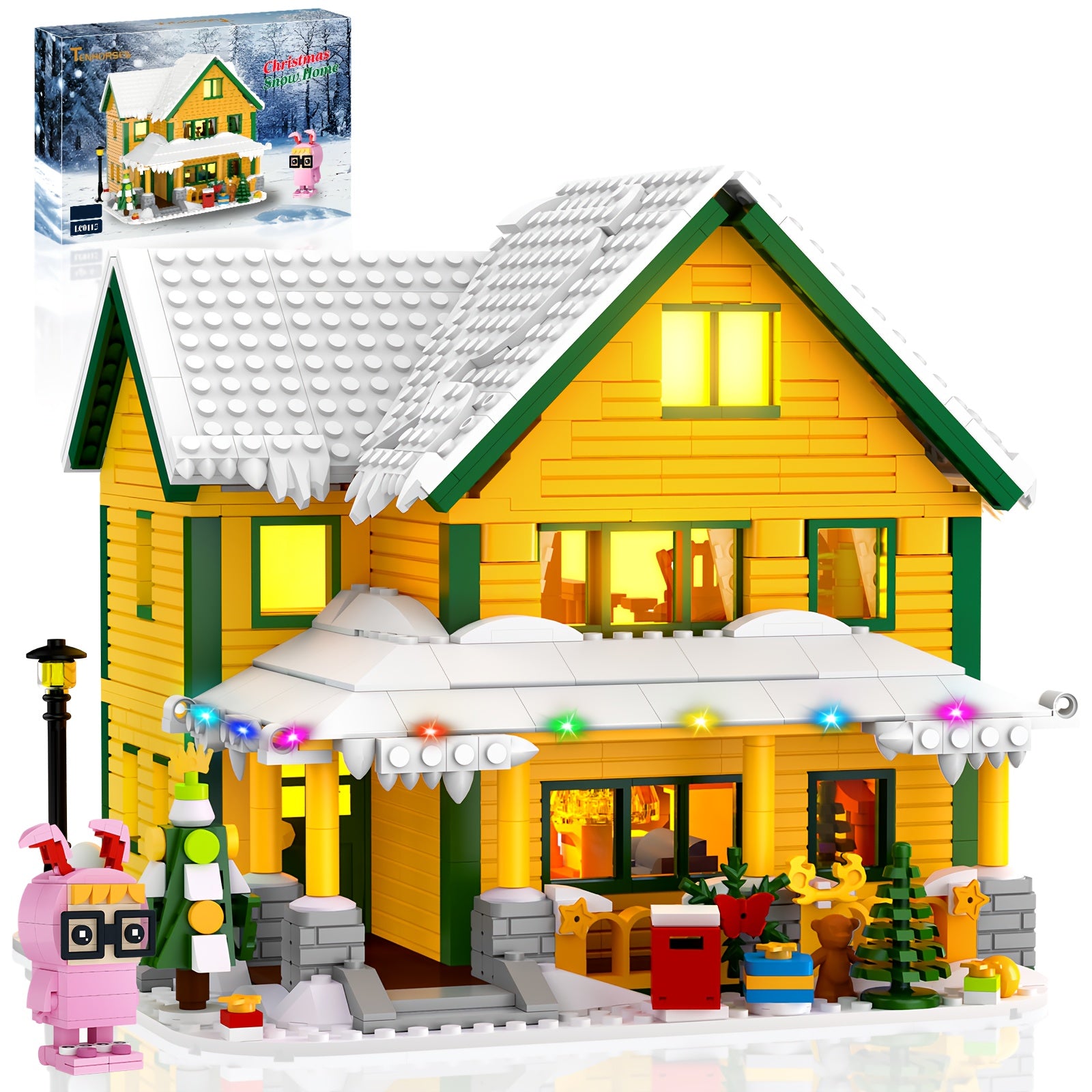 1146pcs Christmas Story Building Blocks Set, Classic Movie-Style Large Christmas House Model with Character Figures & Exquisite Interior, Suitable for Family & Family Interaction, Desktop Decoration & Collection, Safe High-Quality ABS Material