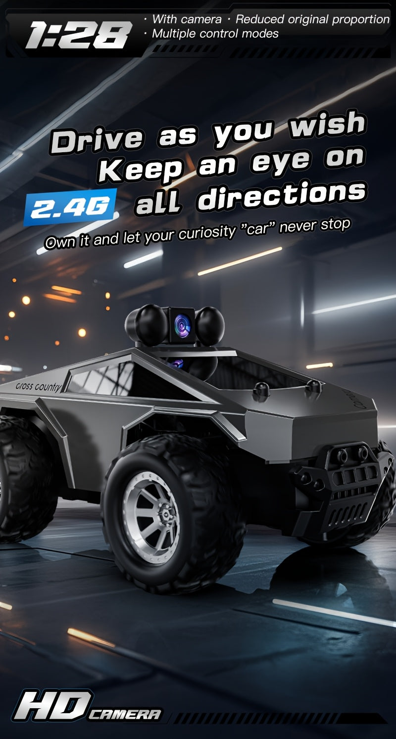 1:28 Scale RC Car Off-road Pickup Truck with 480P HD Camera, 2.4GHz App Control Virtual Reality Function RC Racing Car, 2 Rechargeable Batteries Monster Truck Toys for Adults, Adult Kids Holiday Gift