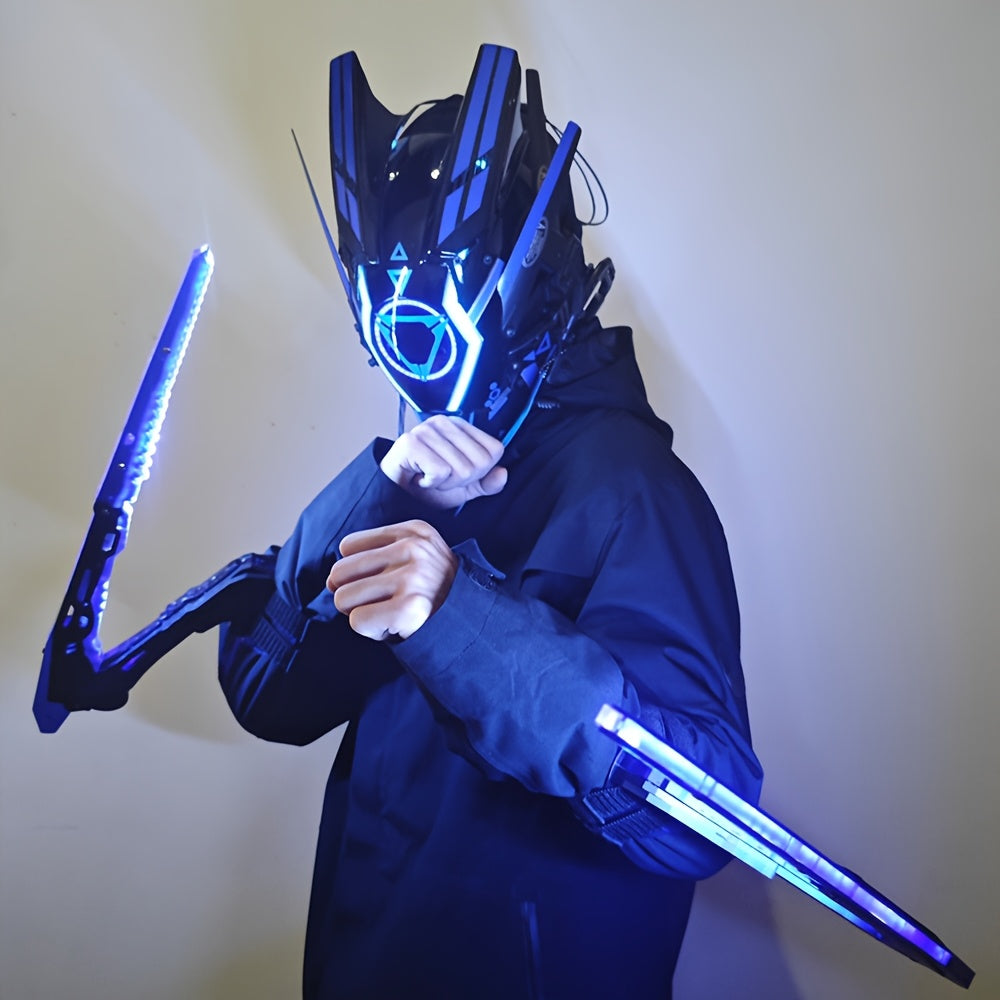 [Halloween Christmas] 2pcs Cyberpunk LED Luminous Mantis Knife, A Futuristic Role-playing Suitable For Both Men And Women, Perfect For Halloween, Christmas, And Costume Party Decoration, Halloween Costume Matching