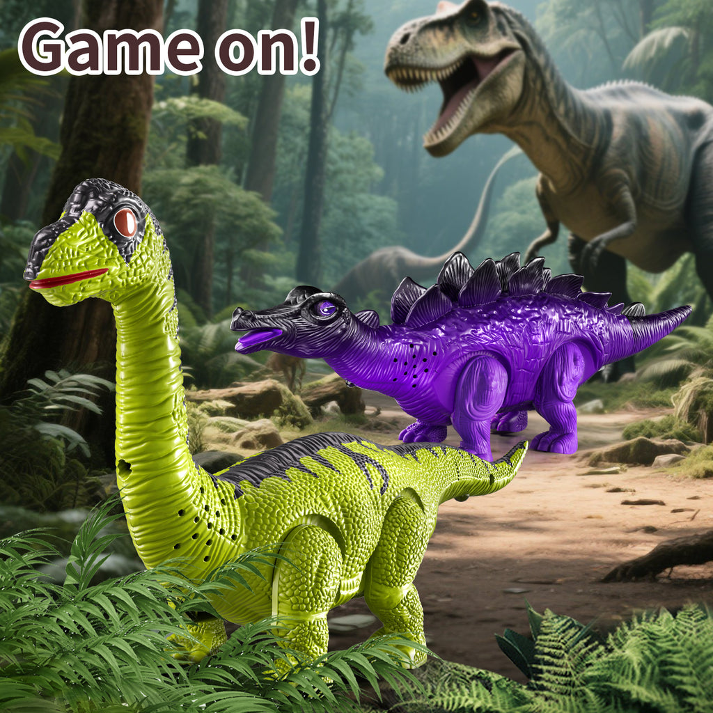 Set of 3 Electric Dinosaur Toys Featuring Sound, Light, And Walking Functions, Perfect Gift for Boys Aged 3 to 7, an Interactive Moving Dinosaur Toy Collection