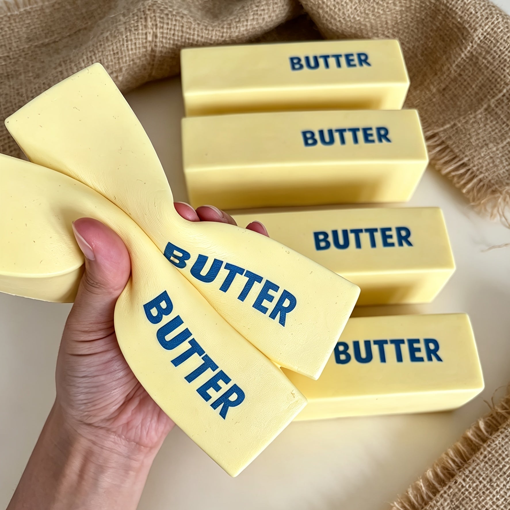 Simulated Butter Squishy Toys, Super Slow Rebound Fidget Toy for Relax, Work Decompression, Super Wet, Perfect for Daily & Party Gift.