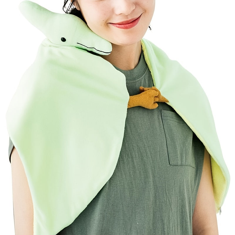Super Soft Green Pterosaur Plush Cape - 38" Quirky Dinosaur-Inspired Anime Game Character, Ideal for Birthday Parties & Room Decor, Perfect Gift for Youngsters