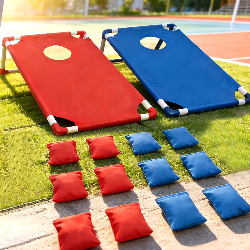 [Portable Beanbag Game] 1 Portable Beanbag Throwing Game Kit - Foldable, Durable, And Portable, Perfect for Outdoor Parties, Camping, And Backyard Fun - Available in Red And Blue Upgraded Versions, Includes 1 Hole Board And 12 Beanbags, Red And Blue Two-T