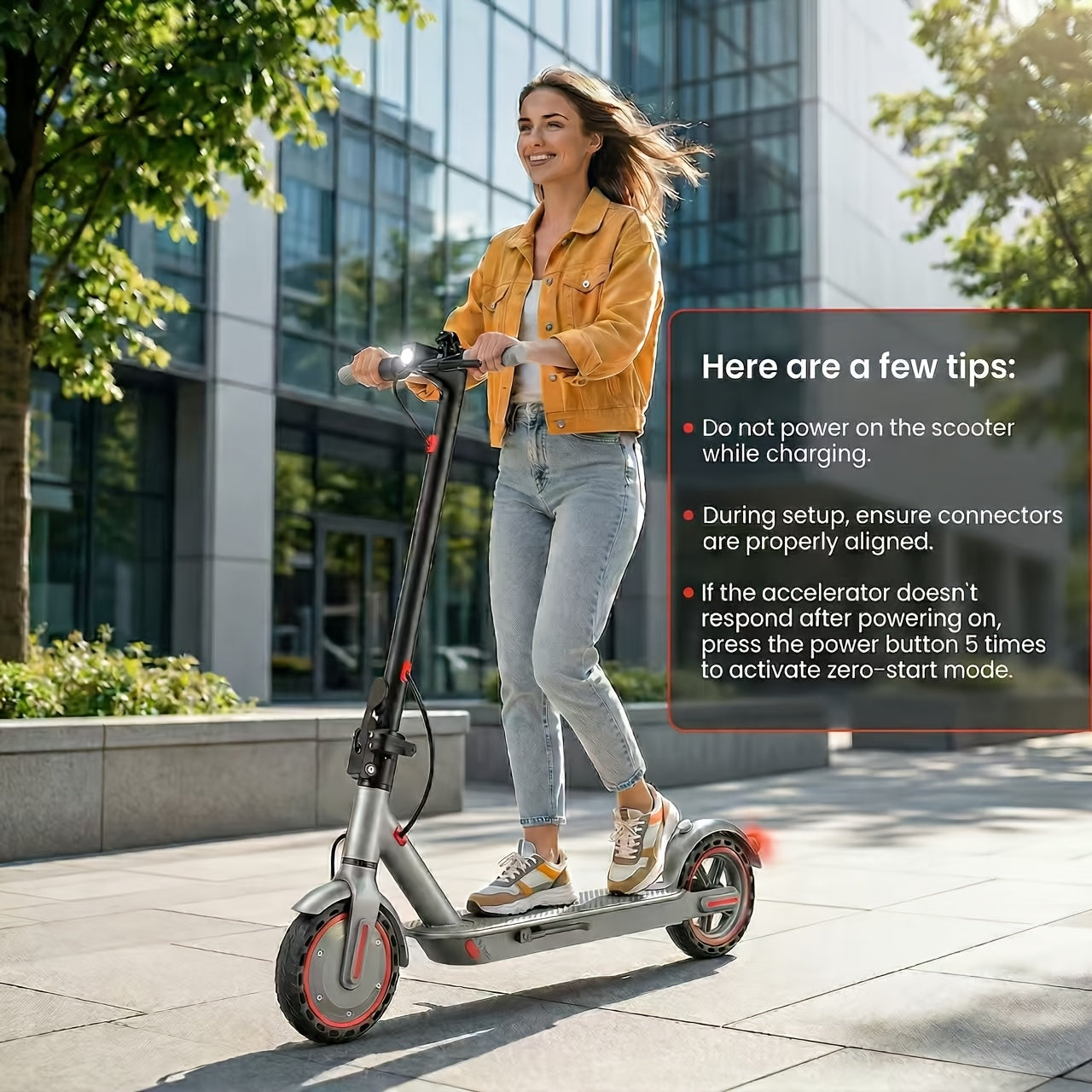 [Portable Scooter] Foldable Electric Scooter 350W Motor, 8.5" Solid Tires, Display, 3-Speed, Large Battery - Portable -Scooter for Urban Commuting, Suitable for Adults
