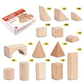 100pcs Solid Wood Block Set, Unpainted, Aiding Logical Thinking Development. Made of Beech Material, Suitable for 3-12 Year Old Children to Create Educational Toys. Boy Toy, Wooden Castle Set, Large Wooden Stacking Toy, Puzzle Toy, Toy