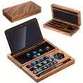 Walnut Dice Box 4.8 X 9 Inch Handmade Dice Tray for Rolling with Storage Phone Tablet Stand Magnetic Lock Secures Lid Portable Tray for Tabletop RPG Board Games Gift (Walnut, Flip)