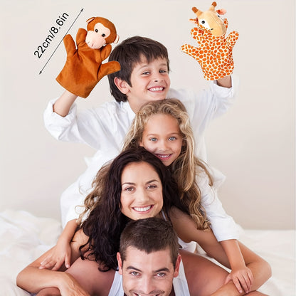 12pcs Hand Puppet Zoo Animal Plush Puppets Cute Animal Hand Puppets Plush Pretend Toys, with Tiger Lion Bear Leopard Design for Telling Story Teaching Role Play, Christmas, Halloween Special Gifts