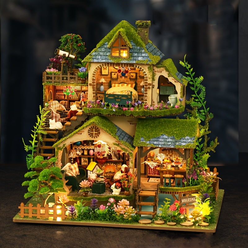 [Creative DIY Wooden Model] DIY Wooden Forest Hut Assembly Model Kit | Handmade Small House Home Decor - Creative Birthday, Christmas, Valentine's Day Gift for Adults