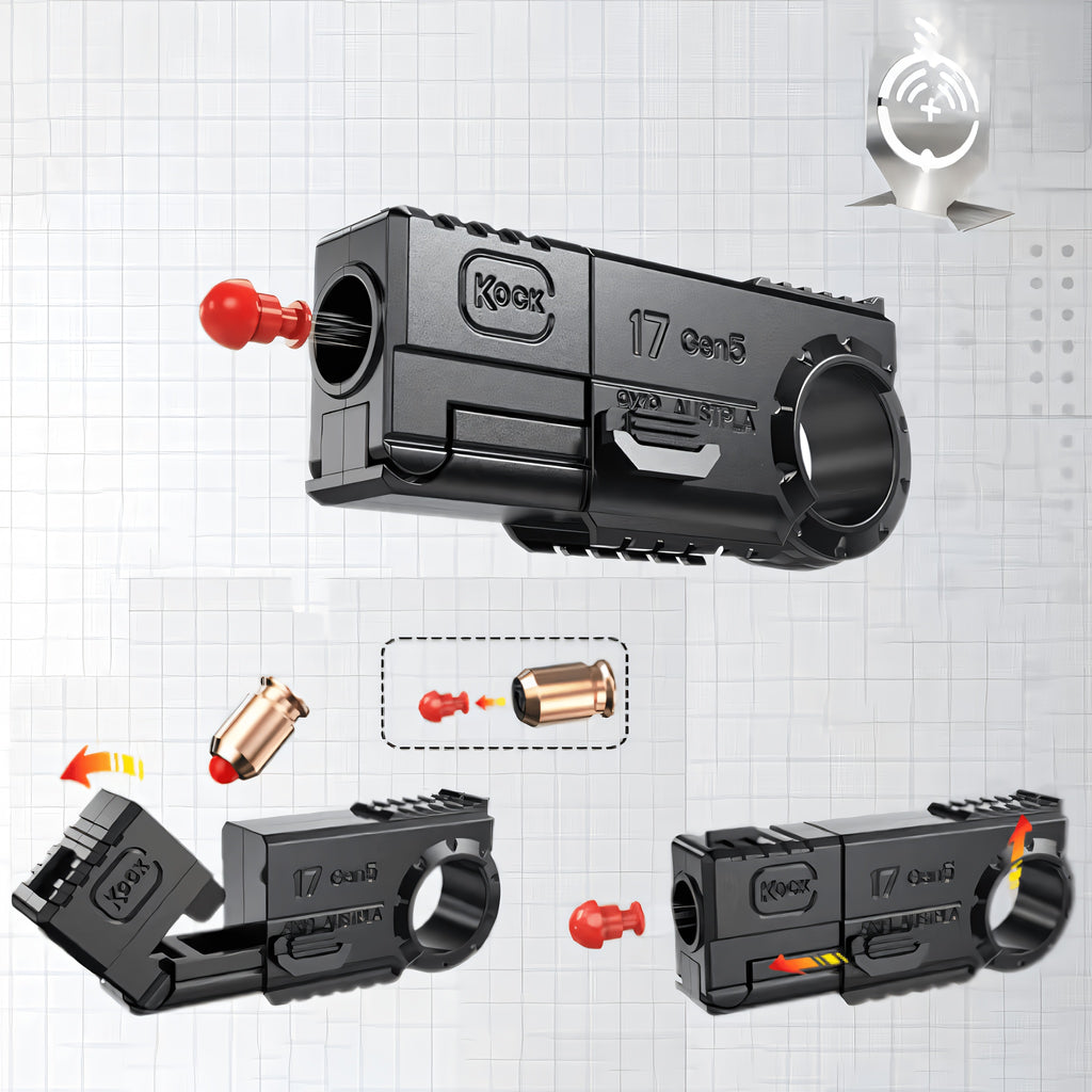 Knock 17Gen5 One-Touch Cartridge Alloy Finger Pistol - Fidgety Fingertip Stress Relief Toys - Case Throwing Softball Guns, Fidgety Novelty And Mischievous Toys, Perfect Gift!