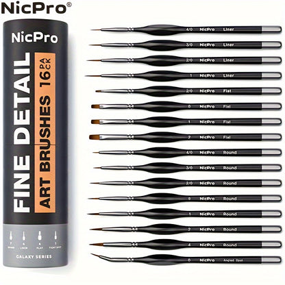 16/24pcs Small Detail Paint Brush Set, Professional Miniature Painting Kit Fine Detail Brushes - Come With Holder & Bag - Perfect Gift For Artist-Great Gift