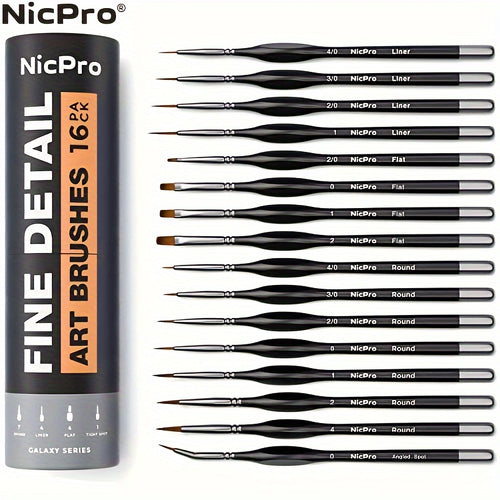 16/24pcs Small Detail Paint Brush Set, Professional Miniature Painting Kit Fine Detail Brushes - Come With Holder & Bag - Perfect Gift For Artist-Great Gift