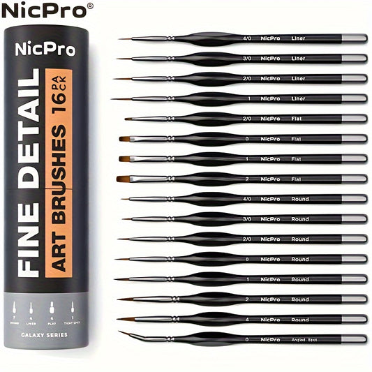 16/24pcs Small Detail Paint Brush Set, Professional Miniature Painting Kit Fine Detail Brushes - Come With Holder & Bag - Perfect Gift For Artist-Great Gift