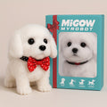 Gift Box Packaging Interactive Robotic Plush White Labrador Puppy Toy Walks, Barks, Wags Tail Realistic Electronic Pet Dog, Perfect for Kids Birthday, Christmas, Holiday Surprise,