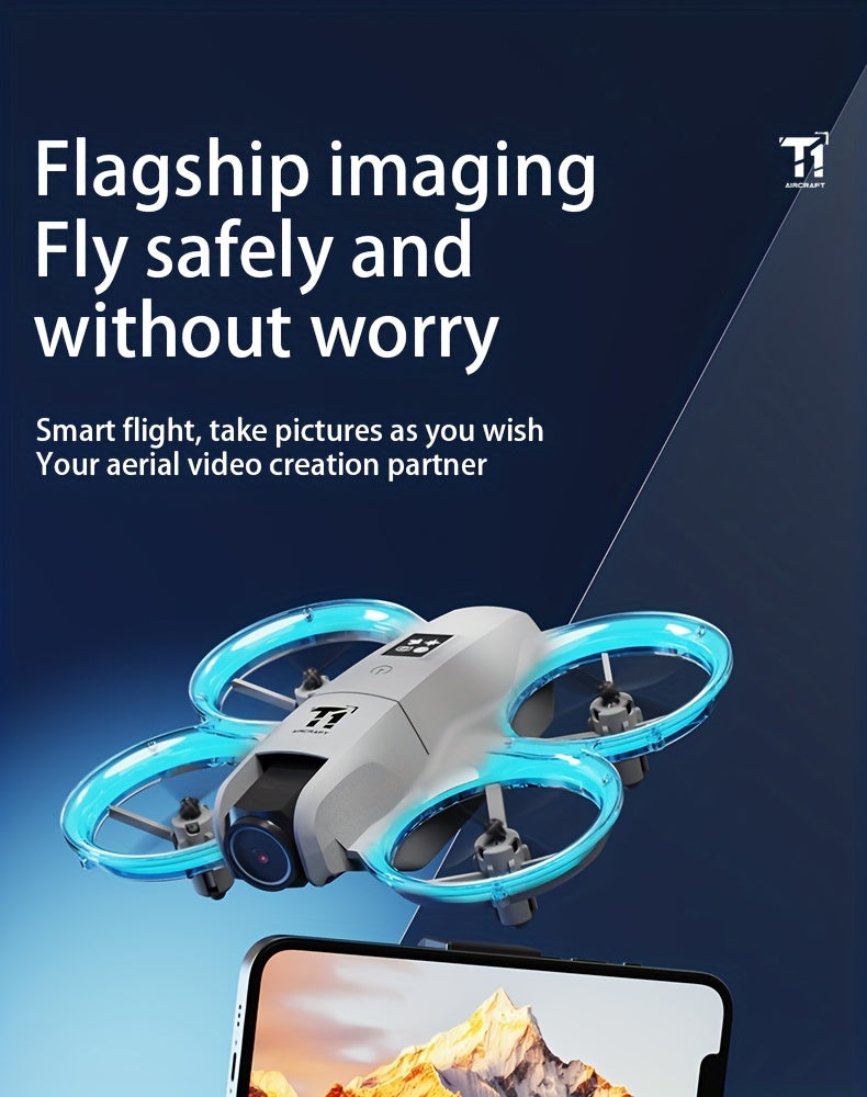2026 Upgraded 4K Remote Control Airplane, Automatic Hover One-key Return, Two Rechargeable Batteries Long-endurance Drone, Shock And Collision Design, One-key Roll, Optical Flow Vision Automatic Hover Function, WiFi Real-time Return Of Images