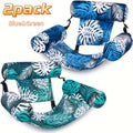 SYNCFUN 1/2 Pack Leaf Design Floating Lounger - Inflatable Pool Chair For Adults, Portable Summer Float For Beach, Lake & Pool Parties