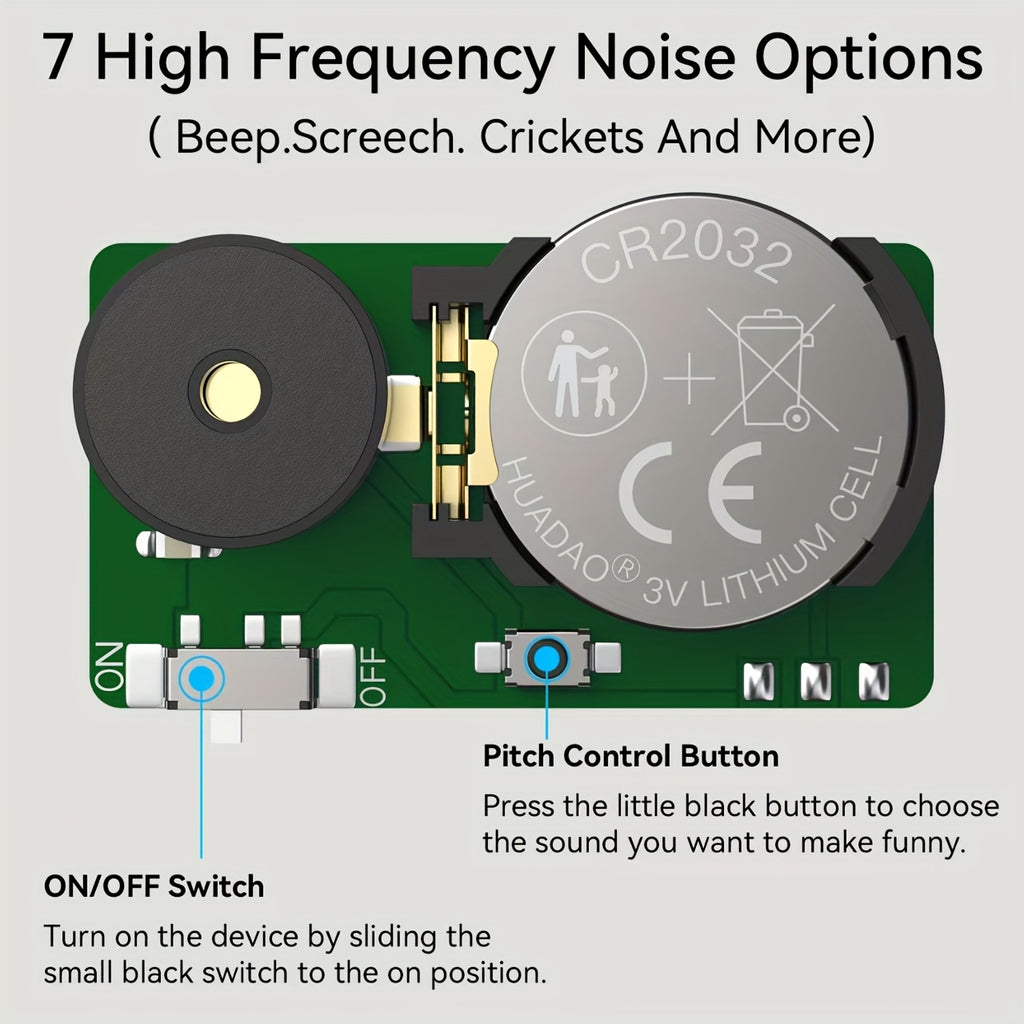 Cricket Sound Prank Device (Set of 3), Will Keep Buzzing for 3 Years, Concealed Prank Noise Maker for Adults