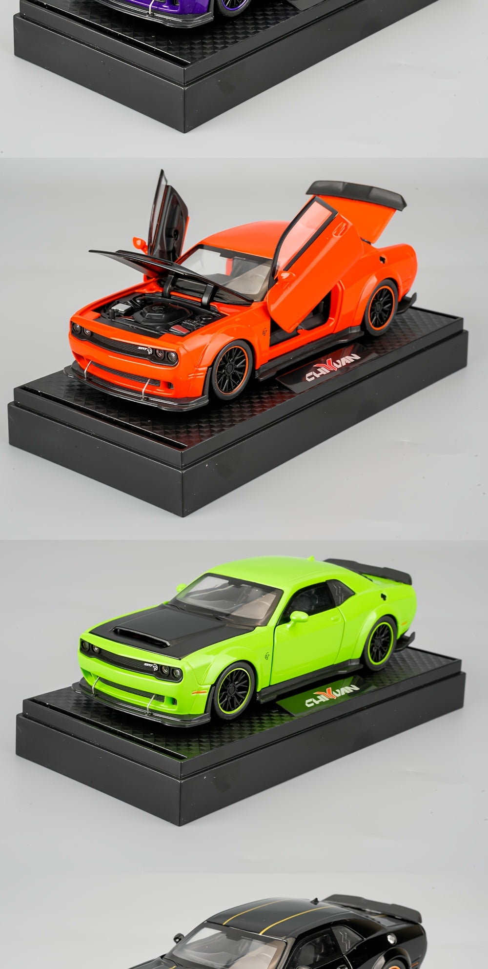 1:32 Scale Dodge Hellcat Metal Die-Cast Car Model - Features Openable Doors, Comes with Display Base, Perfect for Collectors, Beautiful Decoration & Gift Idea for Friends, Birthdays, Christmas, And New Year