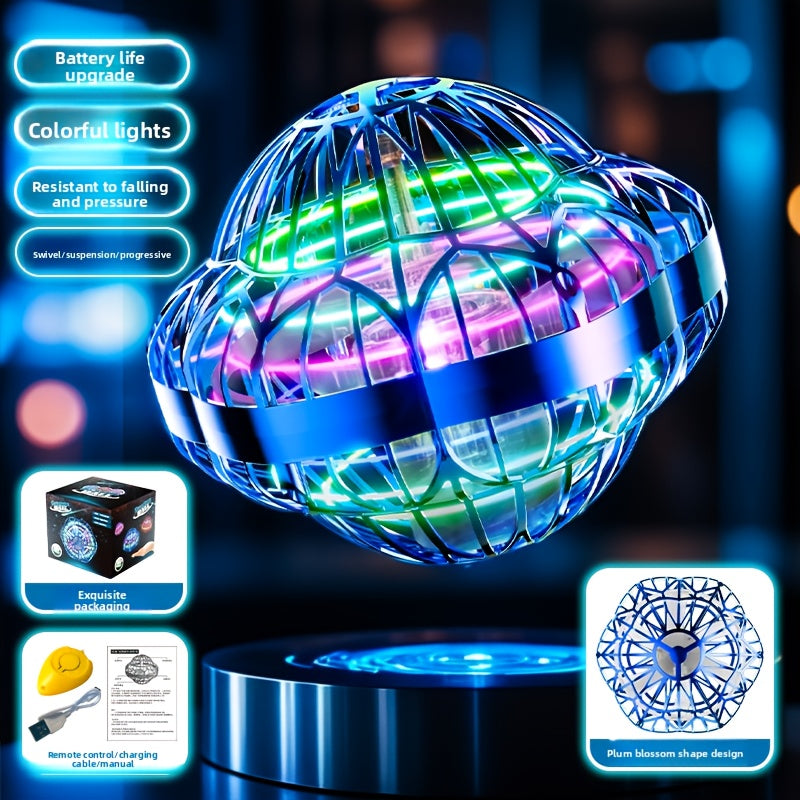 New Upgraded Smart Sensor UFO Flying Hovering Ball - Hexagonal Spinning Saucer Drone with Autonomous Flight, Hovering Toy for, / Flying Robot ( Party Christmas Gift)