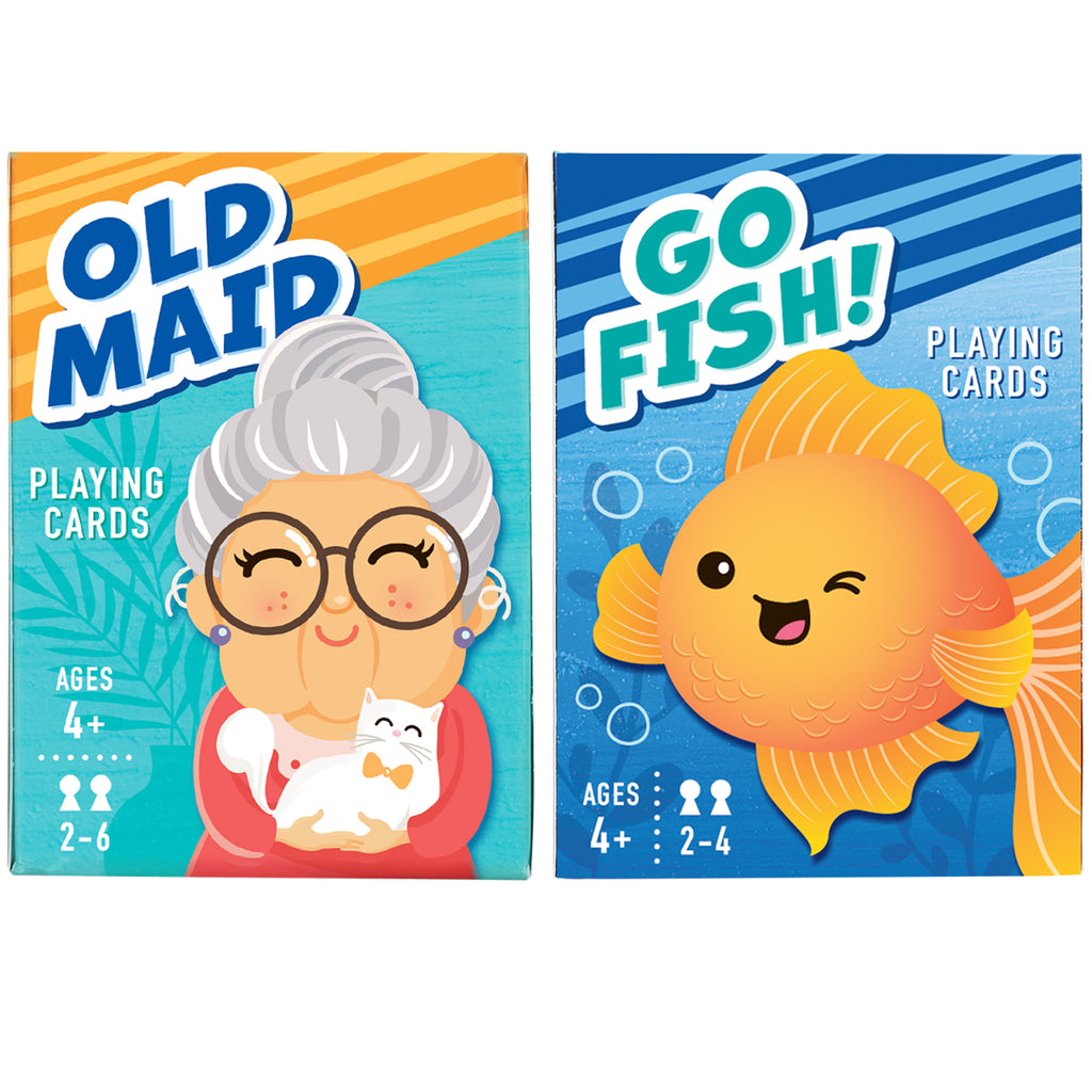 2/3/4 Decks Card Games for Kids, Go Fish, Old Maid, Memory Match, Crazy Eights, Animal Playing Cards, Card Game Playing Cards for Boys Girls Ages 4+, for Game Nights and Family Gatherings, Gifts for Birthday Christmas