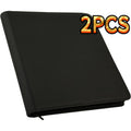 (2pcs) Top Loader Binder, Two Books With A Total Capacity Of 576 Card HoldersTop Loader, Top Loaded Binder With 9 Pockets, Suitable For 3 "x 4" Hard Cards, 35-75PT Double-sided Pocket Card Binder, Suitable For Transaction Cards Or Sports Cards(black