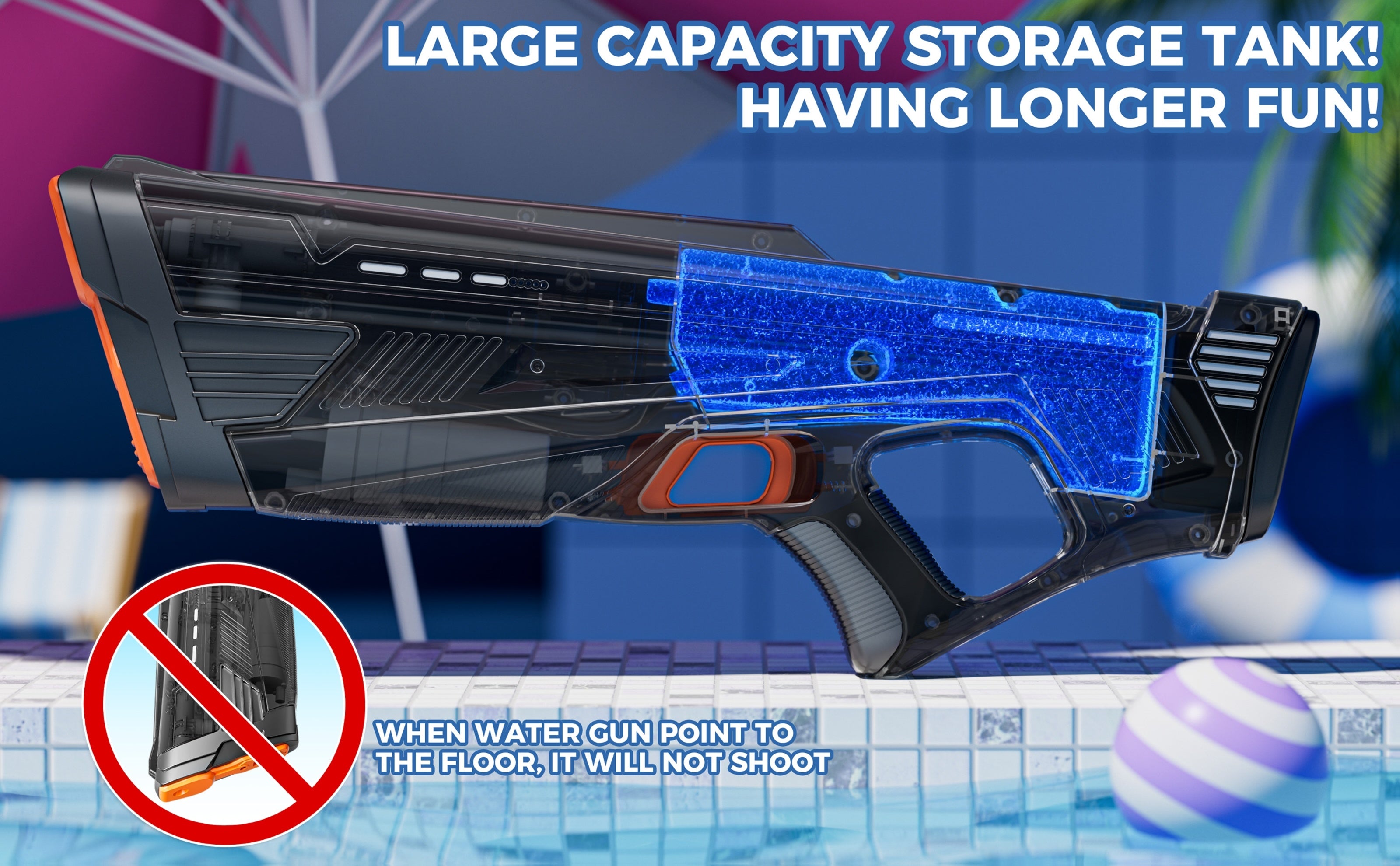 Auto-filling Electric Water Gun, Pulse Jet Water Gun, 28 Feet Long-range Fast Shooting Water Gun, USB Rechargeable Large-capacity Water Gun, Suitable for Children And Adults, Adult Water Gun Is Suitable for Swimming Pool Beach Backyard