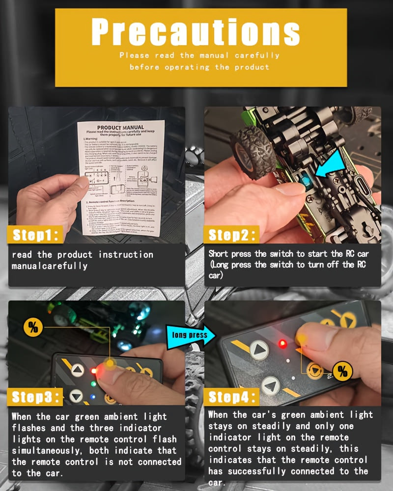 1:64 Alloy Mini Remote Control Car with Shock Absorbers, Off-Road Truck Toy, Gift for Boys, Birthday, Christmas, Halloween, New Year's Gift