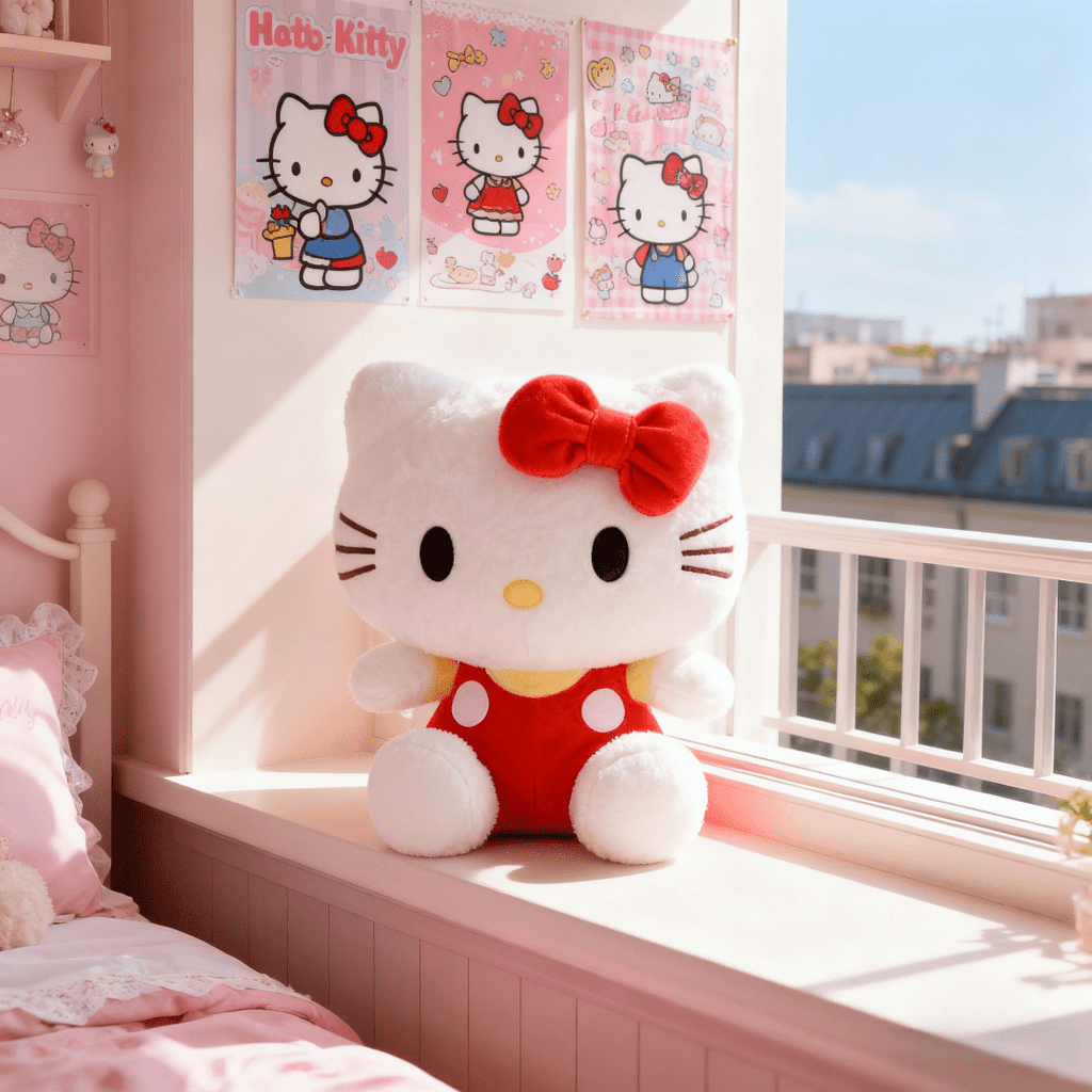 Sanrio Hello Kitty Plush Doll - Cute KT Cat Doll with Soft Plush Body, Collectible Girl' Birthday Gift (Red/Blue/Pink) - Suitable for & Hello Kitty Fans