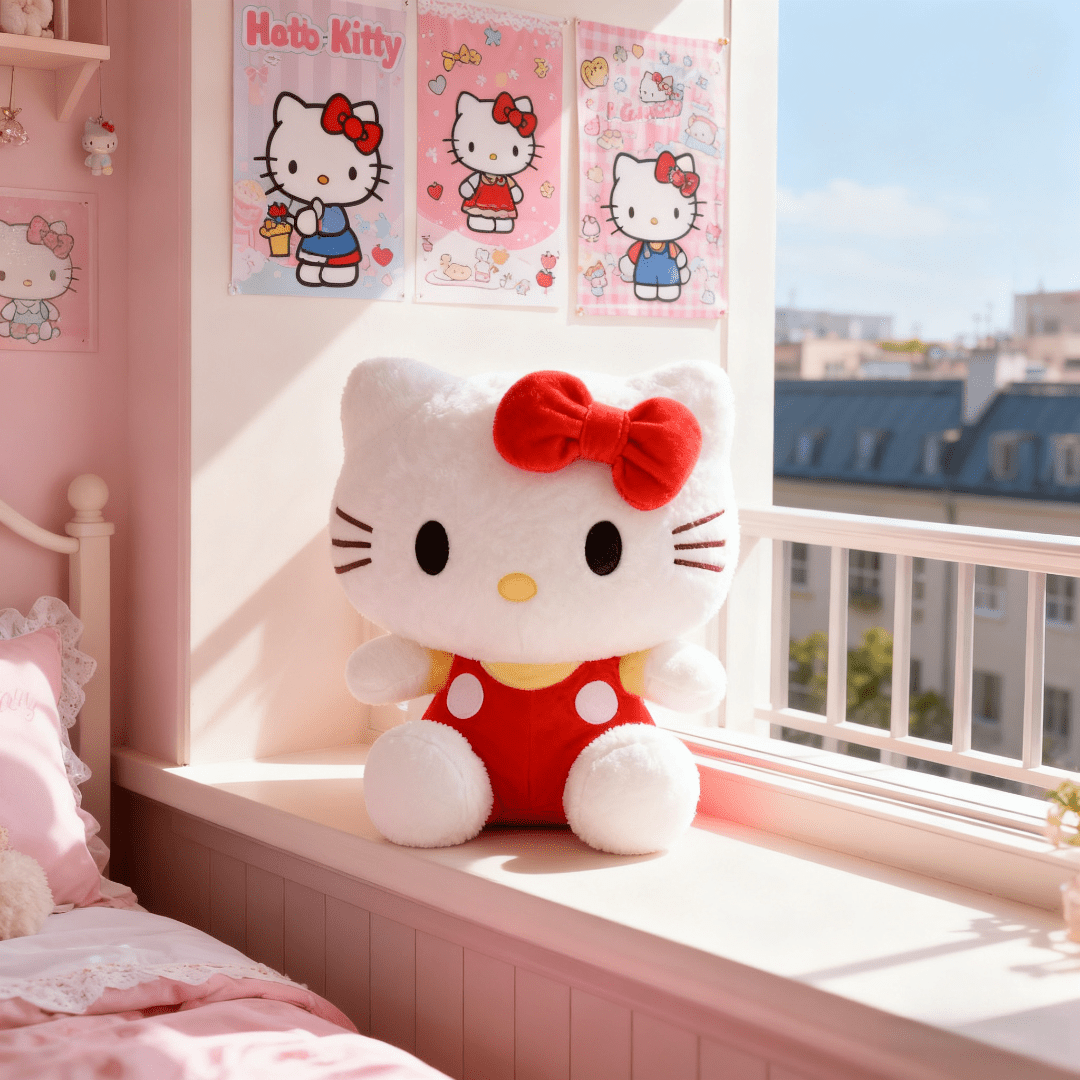 Sanrio Hello Kitty Plush Doll - Cute KT Cat Doll with Soft Plush Body, Collectible Girl' Birthday Gift (Red/Blue/Pink) - Suitable for & Hello Kitty Fans