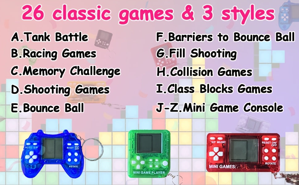 Video Game Party Favors for Kids, Mini Game Keychain for Kids Boys Birthday Supplies Gaming Party Favors Classroom Prizes