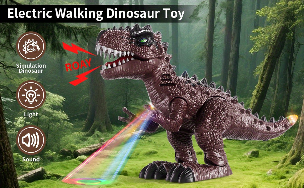 Set of 3 Electric Dinosaur Toys Featuring Sound, Light, And Walking Functions, Perfect Gift for Boys Aged 3 to 7, an Interactive Moving Dinosaur Toy Collection