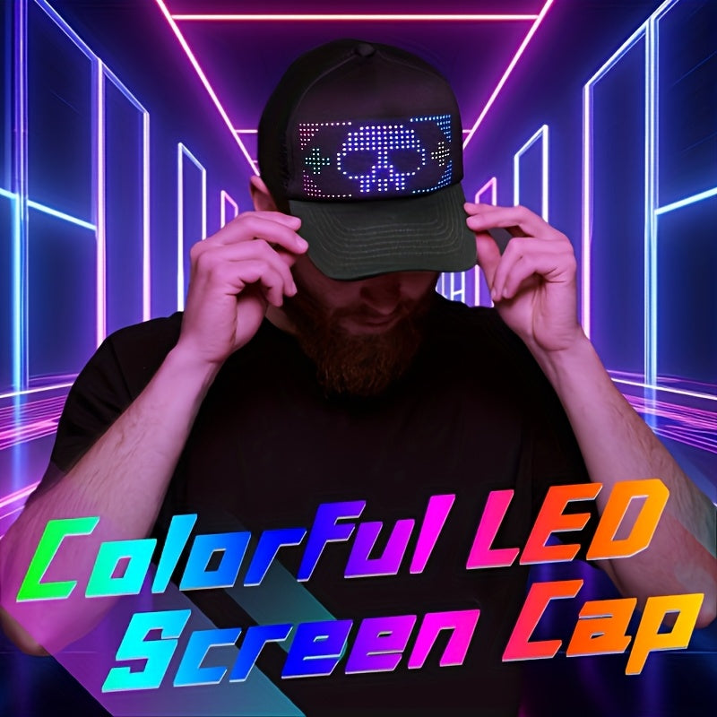 4Th of July Decor: 2026 New LED Hat, Controlled Via Multilingual App for Editing of Lights (Text, Music, Images, Drawings), Suitable for Parties, Club Dance Voting, a Cool And Trendy Gift, Suitable for Boys And Girls, Father'S Day Gift